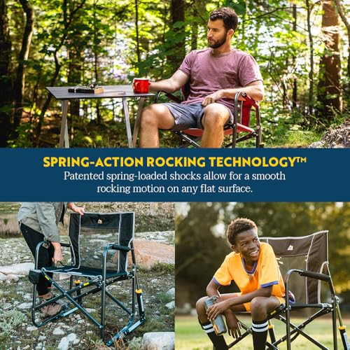 GCI Outdoor Freestyle Rocker Camping Chair | Portable Folding Rocking Chair with Solid, Durable Armrests, Drink Holder & C...