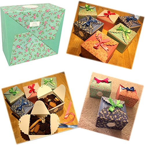 Chilly Gift Treat Boxes 20 Pack Gift Boxes with Ribbons for Cake, Cookies, Goodies, Candy, Handmade Bath Bombs Shower Soap...