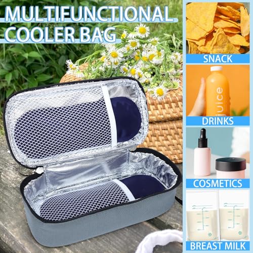 ISUSSER Breastmilk Cooler Bag with Ice Pack, Portable Insulated Breast Milk Storage Cooler Bag, Small Stylish Breastmilk S...