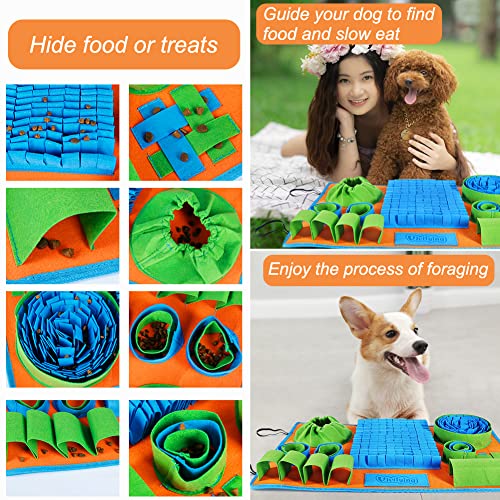 Vivifying Snuffle Mat for Dogs, Interactive Dog Puzzle Toy for Boredom and Mental Stimulation, Enrichment Feeding Game Sni...