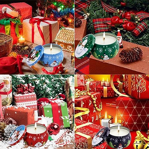 Christmas Scented Candles Gifts for Women 4 Pack, 4.4 oz Soy Aromatherapy Candles for Home Scented Decoration, Long Lastin...