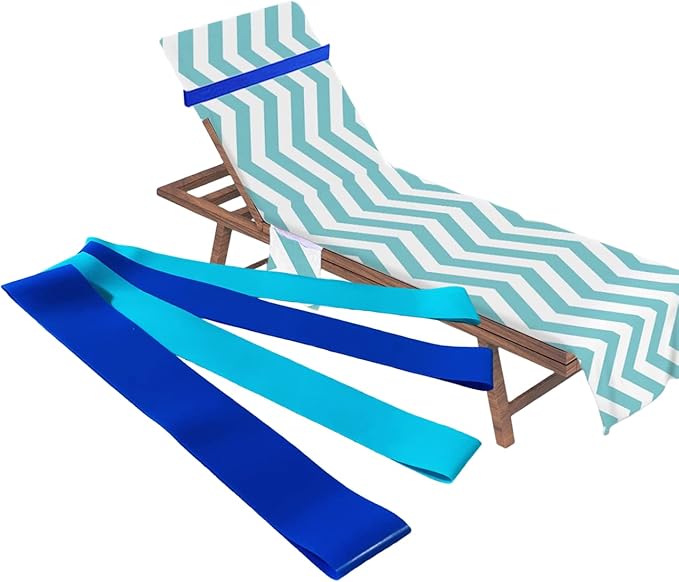 4 Pack Towel Bands, Towel Bands for Beach Chair, Rubber Towel Clips for Pool Chair, Must Haves Beach & Cruise Accessories,...