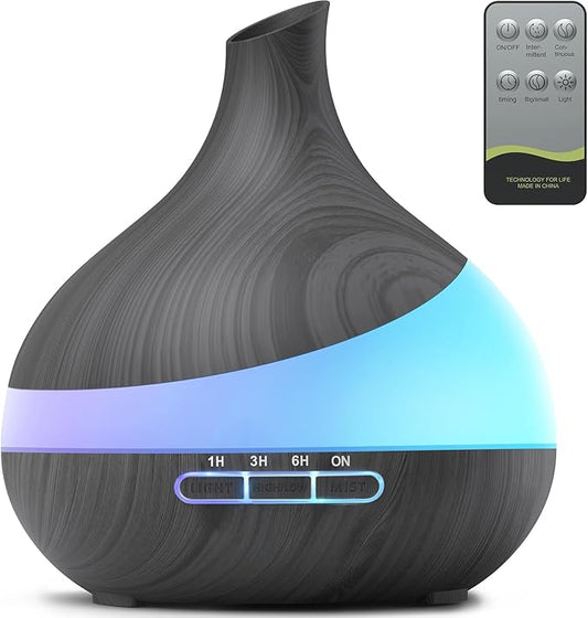 TDZXQQ Essential Oil Diffuser for Women, 500ml Aromatherapy Diffuser:14-Color LED, Dual Mist 30/60ml/h, Remote Control, Au...