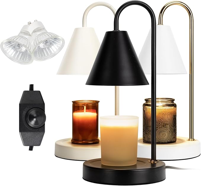 Aimoptg Candle Warmer Lamp,Electric Candle Warmer with Dimmable Light,Scented Wax Melter,No Smoke,Compatible with Various ...