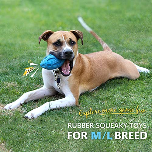 EASTBLUE Squeaky Dog Toys for Aggressive Chewers: Rubber Puppy Chew Ball with Squeaker, Almost Indestructible and Durable ...