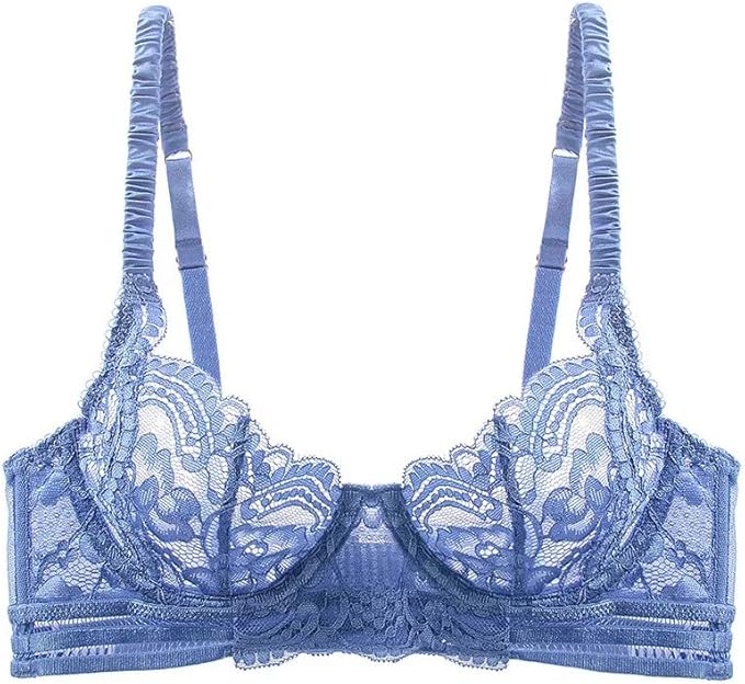 Women's Lace Balconette Bra Underwire Non-Padded Soft Cup Comfort Everyday Bras
