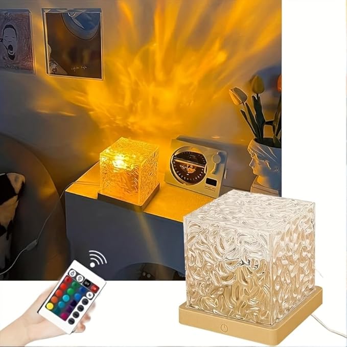Ocean Wave Projector Light - 16-Color Luminorthe Cube Lamp with Remote, 3D Holographic Water Ripple Romantic Ambient Light...