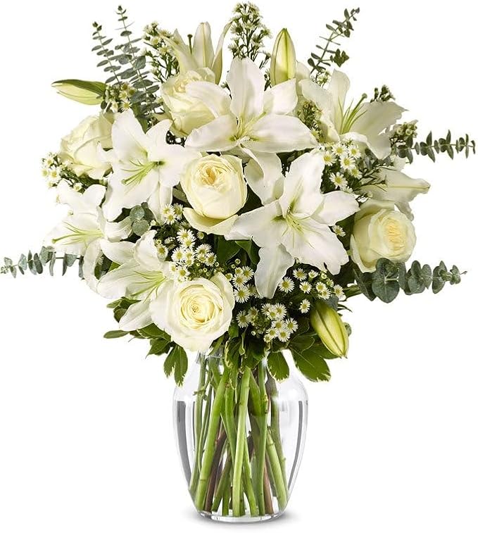 From You Flowers - With All Our Sympathy Lily Arrangement with Glass Vase | Fresh Flower Bouquets for Birthday, Anniversar...