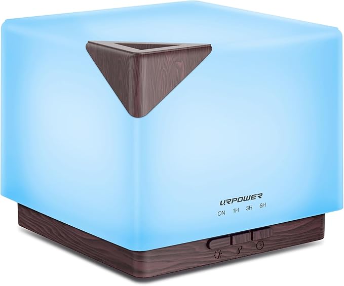 URPOWER 700ML Aromatherapy Essential Oil Diffuser, 700ml Large Ultrasonic Scent Diffusers Humidifier with Adjustable Mist ...