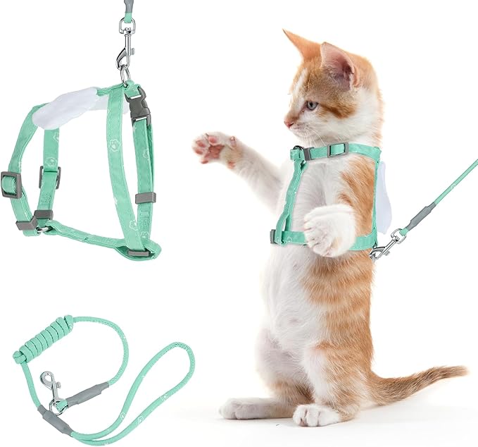 TIESOME Cat Harness and Leash Set, Adjustable Gradient Kitten Harness Escape Proof Harness with Leash for Kitty Outdoor Wa...