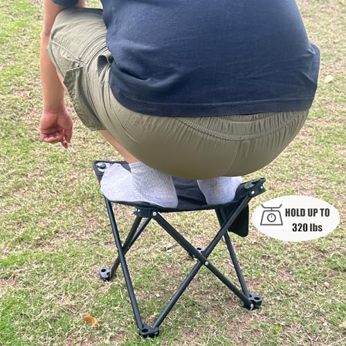 Opliy Camping Stool 2 Pack,13 Inch Portable Folding Stool for Outdoor Gardening and Beach Hiking Fishing,Foot Stool with C...