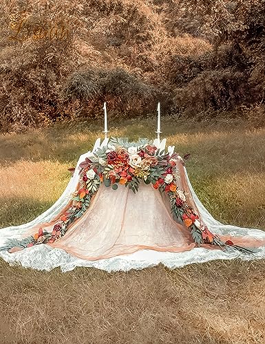 Lisuun 9FT Wedding Arch Flower Garland, Handmade Wedding Table Decorations,Head Table Floral Decor for Noble and Charming ...
