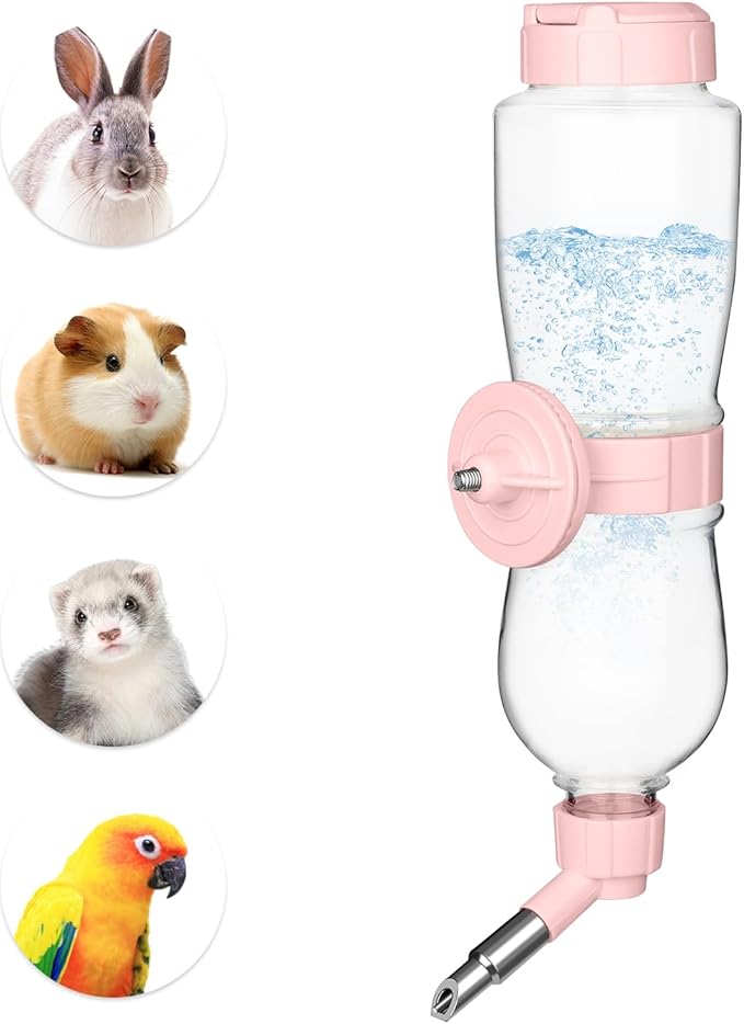 VANNON 17oz Small Animal Water Dispenser for Crate, Parrots Water Bottle for Cage, Chewproof Pet Water Bottle for Rabbits,...