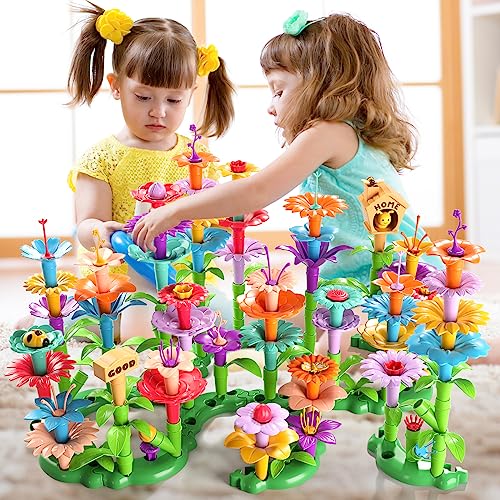 Garbo Star 148PCS Flower Garden Building Toys for 3 4 5 6 Year Old Girls, Educational Activity Preschool Birthday Gifts fo...