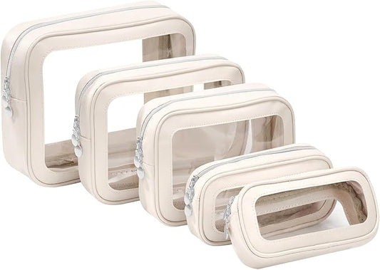 5PCS Diaper Bag Organizer Pouch Set, Clear Organizer Bags, TSA Approved Toiletry Bag, Clear Waterproof Cosmetic Bags with ...