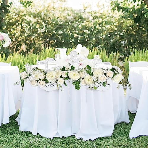 DearHouse 2Pack Artificial Peony Flower Garland - Silk Peony Garland with White Flowers for Wedding Party Table Decoratio...