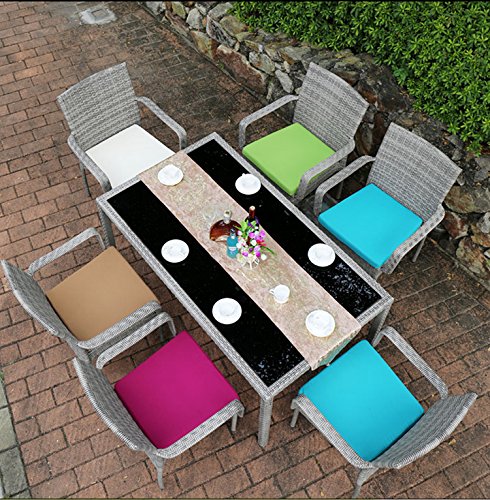Sigmat Outdoor Seat Cushion Cover Water Repellent Square Chair Cushion Cover-Only Cover Navy 18"x18"x2"(2 covers)
