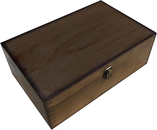 GUYTRENDz Stained Wooden Keepsake Box, Large Memory Box for Keepsakes, Decorative Storage Box for Memories, Jewelry, & Pho...