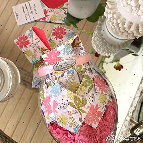 KindNotes Glass Keepsake Gift Jar with Sympathy Messages - Refreshing Floral
