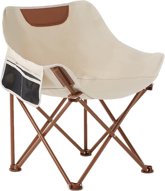 TOSAMC Portable Lightweight Camping Chair, Foldable Chair with Carry Bag and Side Pocket, Compact Outdoor Chair for Campin...
