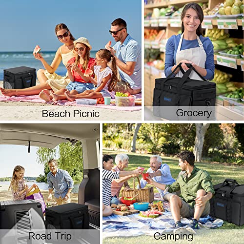 Soft Insulated Cooler Bag Collapsible Large Travel Coolers Soft Sided Coolers Ice Chest, Leakproof, Waterproof