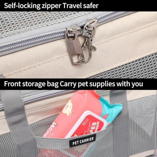 Ioview Airline Approved Pet Carrier for Cats and Small Dogs, Breathable and Collapsible Design, Portable Travel Bag for Be...