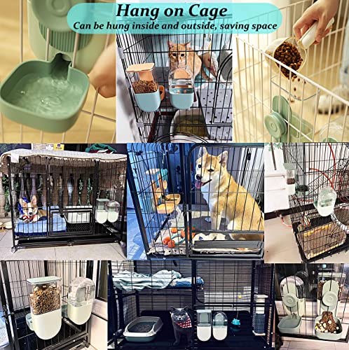 Kenond 35oz Hanging Automatic Pet Food Water Dispenser, Auto Gravity Pet Feeder and Waterer Set, Cage Cat Food Bowl Dog Fe...
