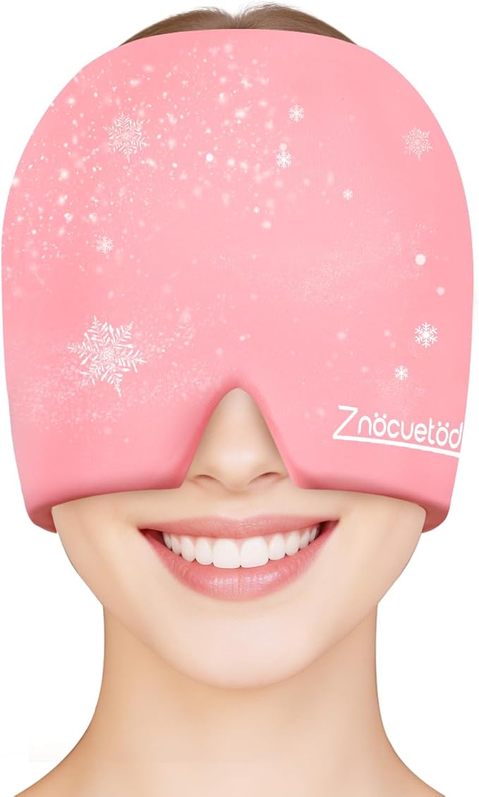 ZNÖCUETÖD Migraine Headache Relief Cap Hat Full Head ice Pack Wrap Cooling Gel Ice Beanie Cold Cap Hot/Cold Compress Thera...