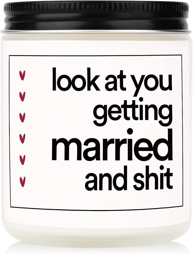 BaubleDazz Funny Wedding Gifts, Bachelorette & Bridal Shower Gift for Bride, 7oz Lavender Scented Soy Wax Candle, Bride to...