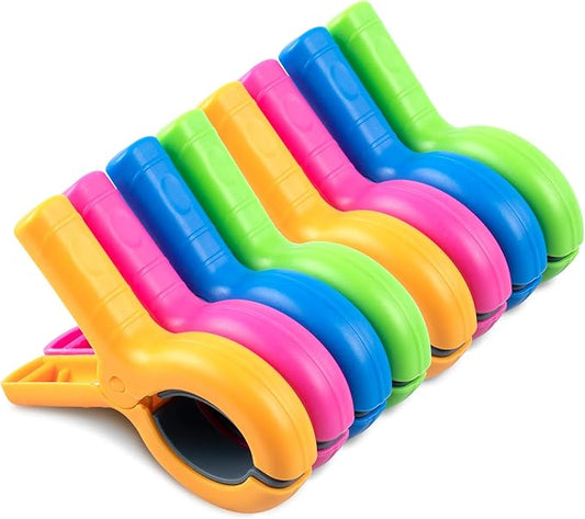 Large Beach Towel Clips for Beach Chairs, 8 Pcs Towel Holder for Beach Chair Pool Chair on Cruise, Jumbo Size Heavy Duty C...