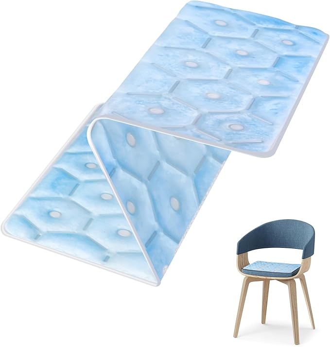 Laokiiy Cooling Seat Cushion, Y28°F Desk Chair Cushion Reusable Ice Mat with PCM Cooling Mat Technology, No Condensation, ...