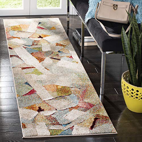 SAFAVIEH Porcello Collection Runner Rug - 2'3" x 6', Grey & Multi, Modern Abstract Design, Non-Shedding & Easy Care, Ideal...
