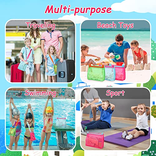 Tagitary Beach Toys Mesh Beach Bag Sand Toy Seashell Collecting Bag Pool Bag Swimming Beach Accessories Gift for Boys and ...