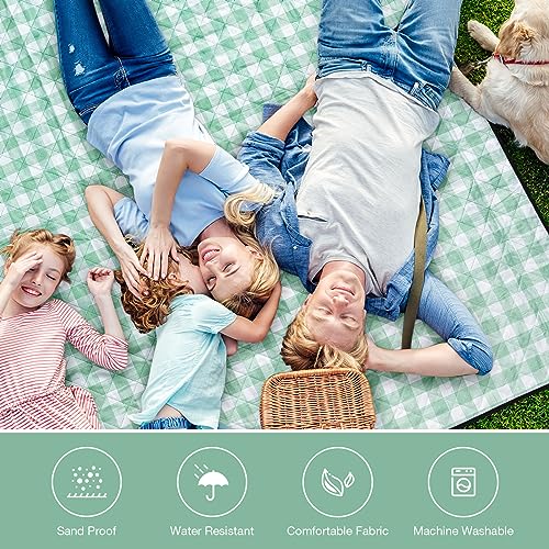 WILLOW WEAVE Picnic Blanket, 80''x80'' Waterproof Outdoor Blankets, Picnic Mat Washable for Beach, Picnic Blankets for Cam...