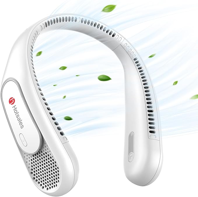 Hotsales Neck Fan, Hands Free Bladeless Neck Fans Portable Rechargeable, 6000 mAh Battery Operated Wearable Personal Fan, ...