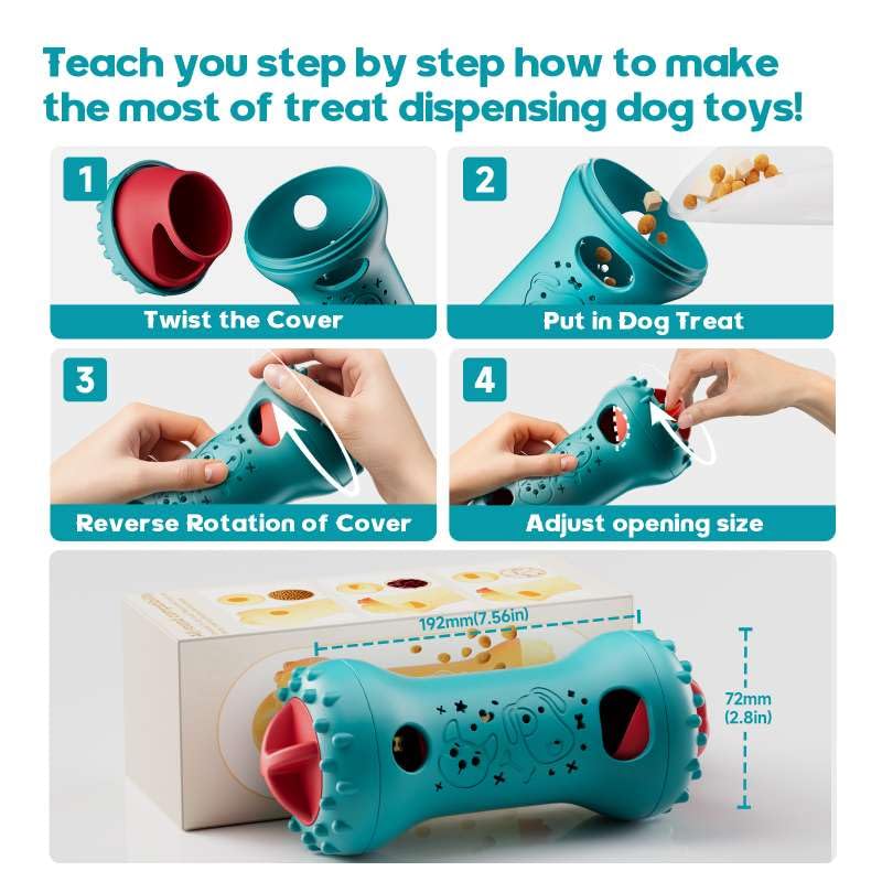 knitly Interactive Dog Toys, Adjustable Treat Dispensing Toy to Keep Them Busy, Dog Enrichment for Brain Stimulation & Cog...