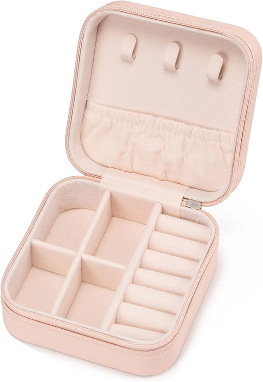 VOMNA Mini Jewelry Travel Case,Small Jewelry Box,Traveling Jewelry Organizer,Portable Jewellery Storage Holder for Rings E...