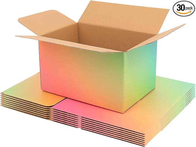 DEZIBOX 10x7x6 Shipping Boxes Medium Set of 30, Gradient Corrugated Cardboard Box, Mailing Boxes for Packaging Small Business