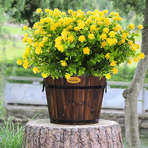 DRT DERUITAI Artificial Flowers Outdoor,UV Resistant Fake Flowers 20 Bundles Faux Outdoor Plants Plastic Flowers Greenery ...