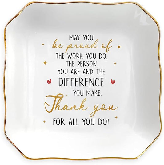 Appreciation Gift for Mom on Mothers day Birthday 2026 - Thank You Gifts for Mom Women, Inspirational Ring Jewelry Dish, R...