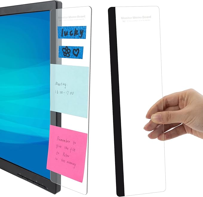 MDOZQ Office Desk Accessories 2pcs Computer Monitor Memo Board Message Board Supplies for Women Men Sticky Note Holder Hom...