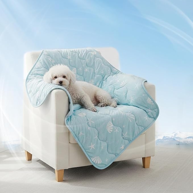 NWK Dog Cooling Blanket, Q-Max>0.345, Ice Silk Cool to Touch Material, Bed Cover, Furniture Protector Couch Sofa for Summe...