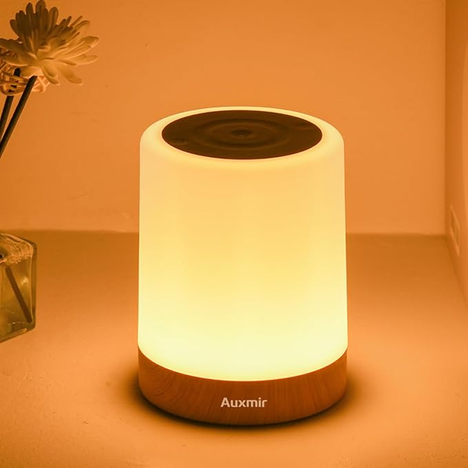 Auxmir Night Light for Kids Baby, Dimmable Touch Lamp for Nursery, 11 RGB Colors 5 Brightness, Portable Rechargeable Bedsi...