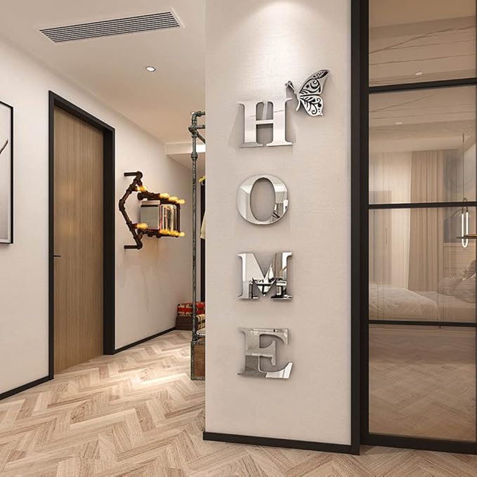 Doeean Home Wall Decor Letter Signs Acrylic Mirror Wall Stickers Decorations for Living Room Bedroom Home Decor Wall Decal...