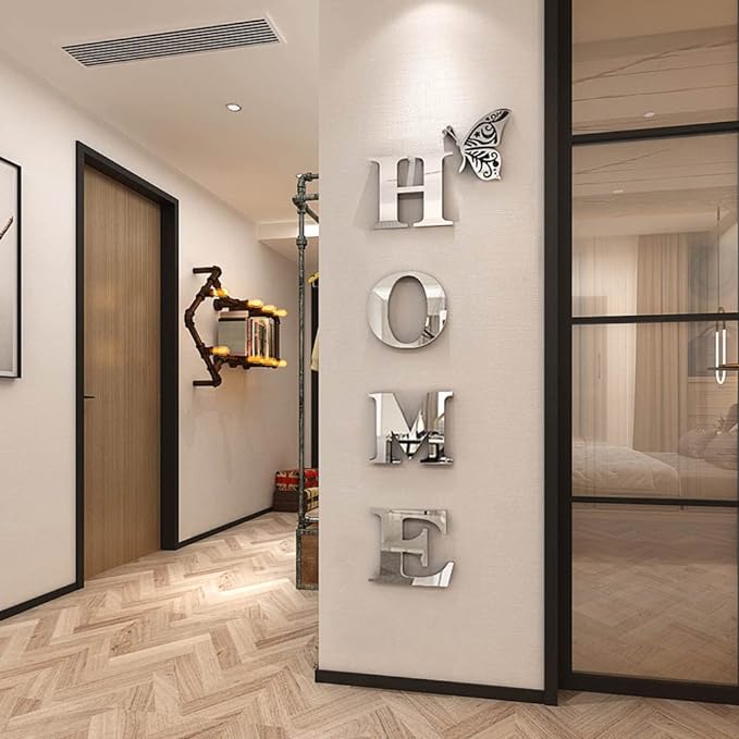 Doeean Home Wall Decor Letter Signs Acrylic Mirror Wall Stickers Decorations for Living Room Bedroom Home Decor Wall Decal...