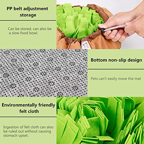 AWOOF Pet Snuffle Mat for Dogs, Interactive Feed Game for Boredom, Encourages Natural Foraging Skills for Cats Dogs Bowl T...
