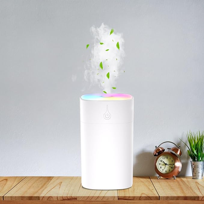 400ml Small Diffuser - Small Oil Diffuser for Desk, Portable Mini Humidifier Aromatherapy Diffusers with 2 Spray Modes, Wa...