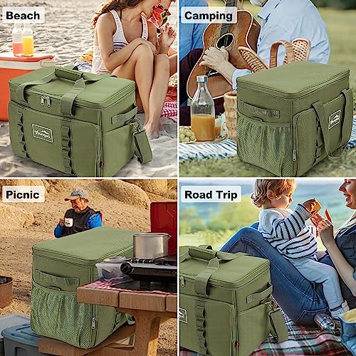 Cooler Bag 48-Can Insulated Leakproof Soft Cooler Large Collapsible Portable Travel Cooler Bags 32L for Picnic, Waterproof...