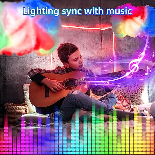 Cloud LED Lights for Bedroom - DIY Aesthetic Mood Light, Music Sync App Control Wall Light, 3D Ceiling Lamp Color Changing...