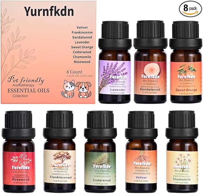 Pet Friendly Aromatherapy Essential Oils Collection,Safe for Dogs and Cats,Natural Relaxation and Stress Relief,Suitable f...